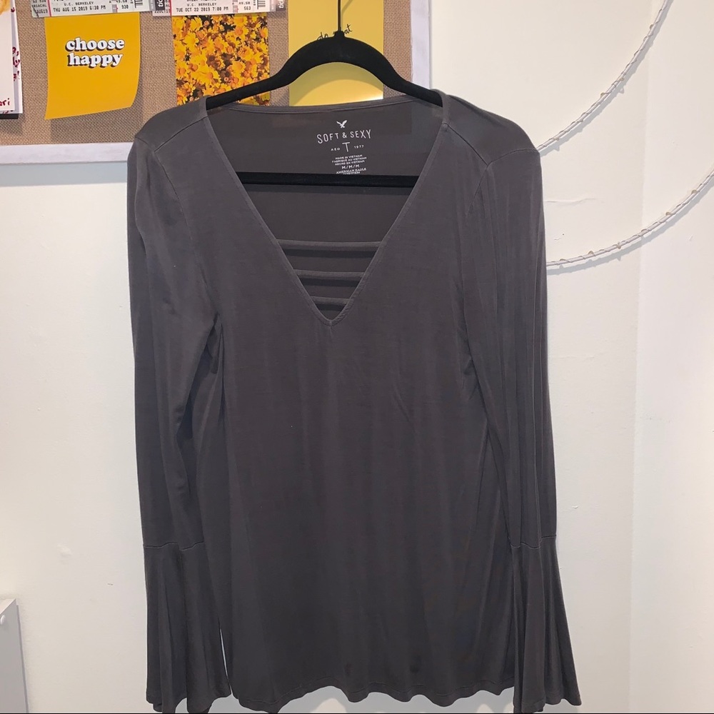 American Eagle Bell Sleeve Top, Medium